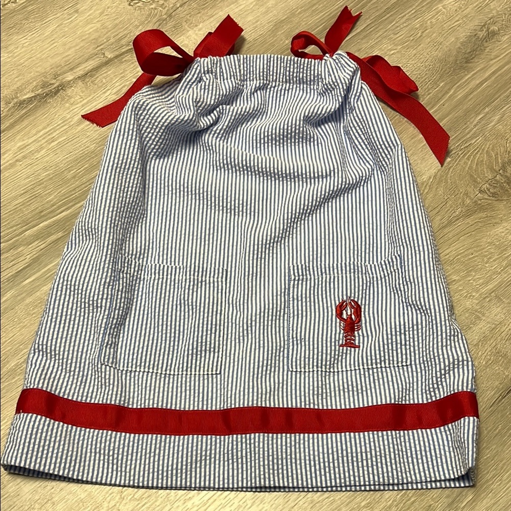 Striped Lobster Dress with Red Accents